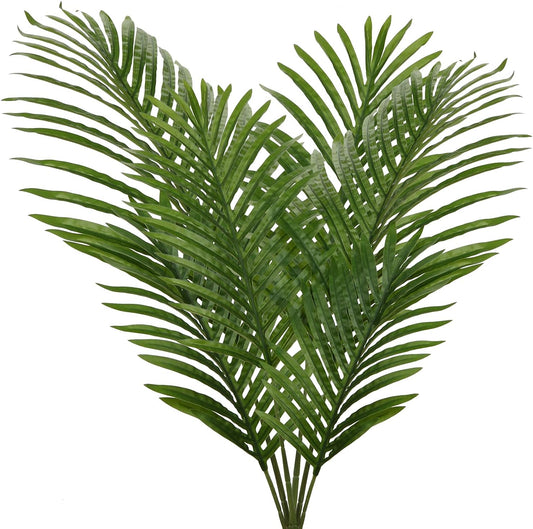 Large Artificial Palm Leaves Palm Fronds Tropical Leaves Areca Palm Branches Palm Leaves with Stem Palm Tree Leaves Faux Palm Leaves for Floral Arrangement Fake Leaves Palm Sunday Decor-Large Leaf