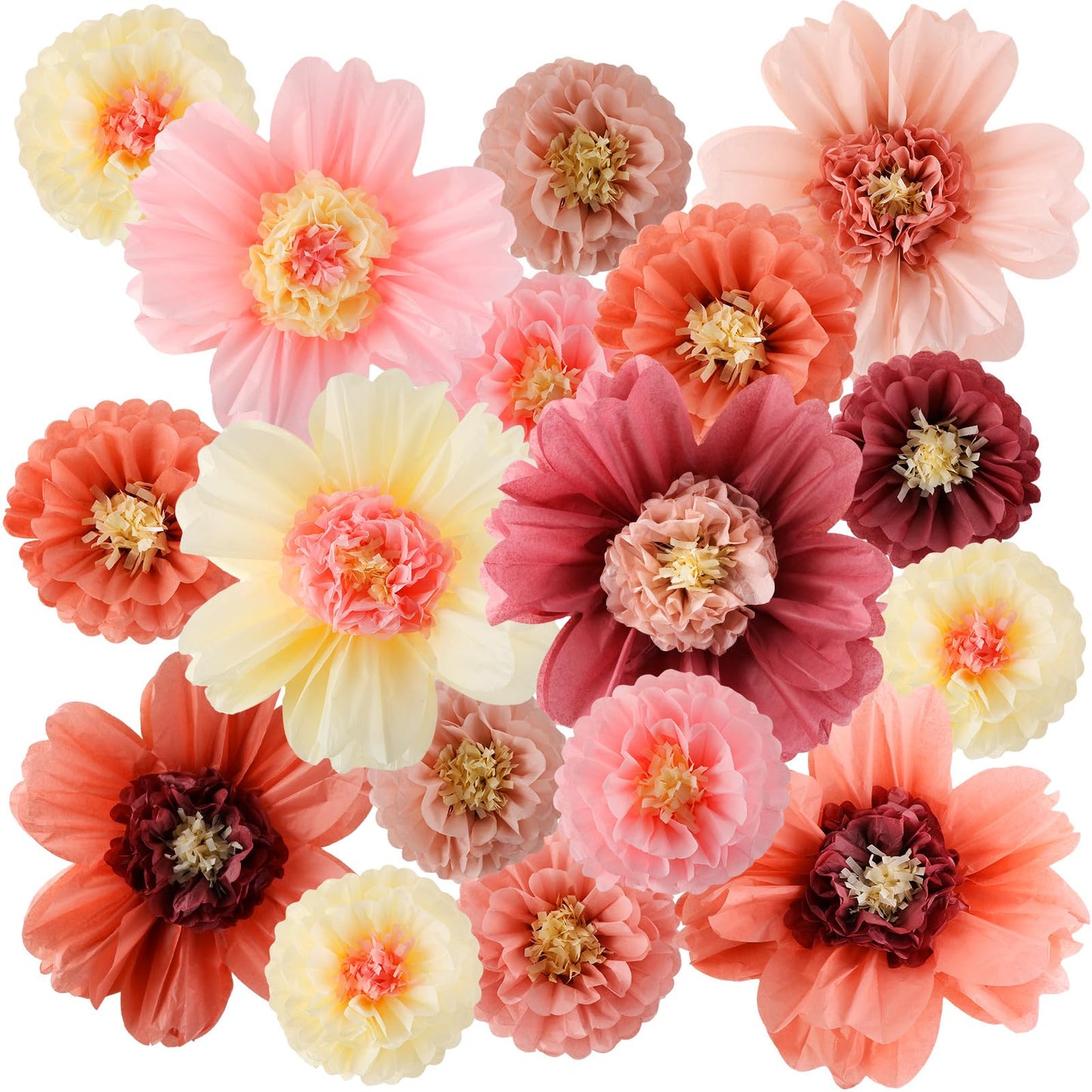Crowye 12 Pcs Large Tissue Paper Flower Decor,20'' 31.5'',Vintage Color