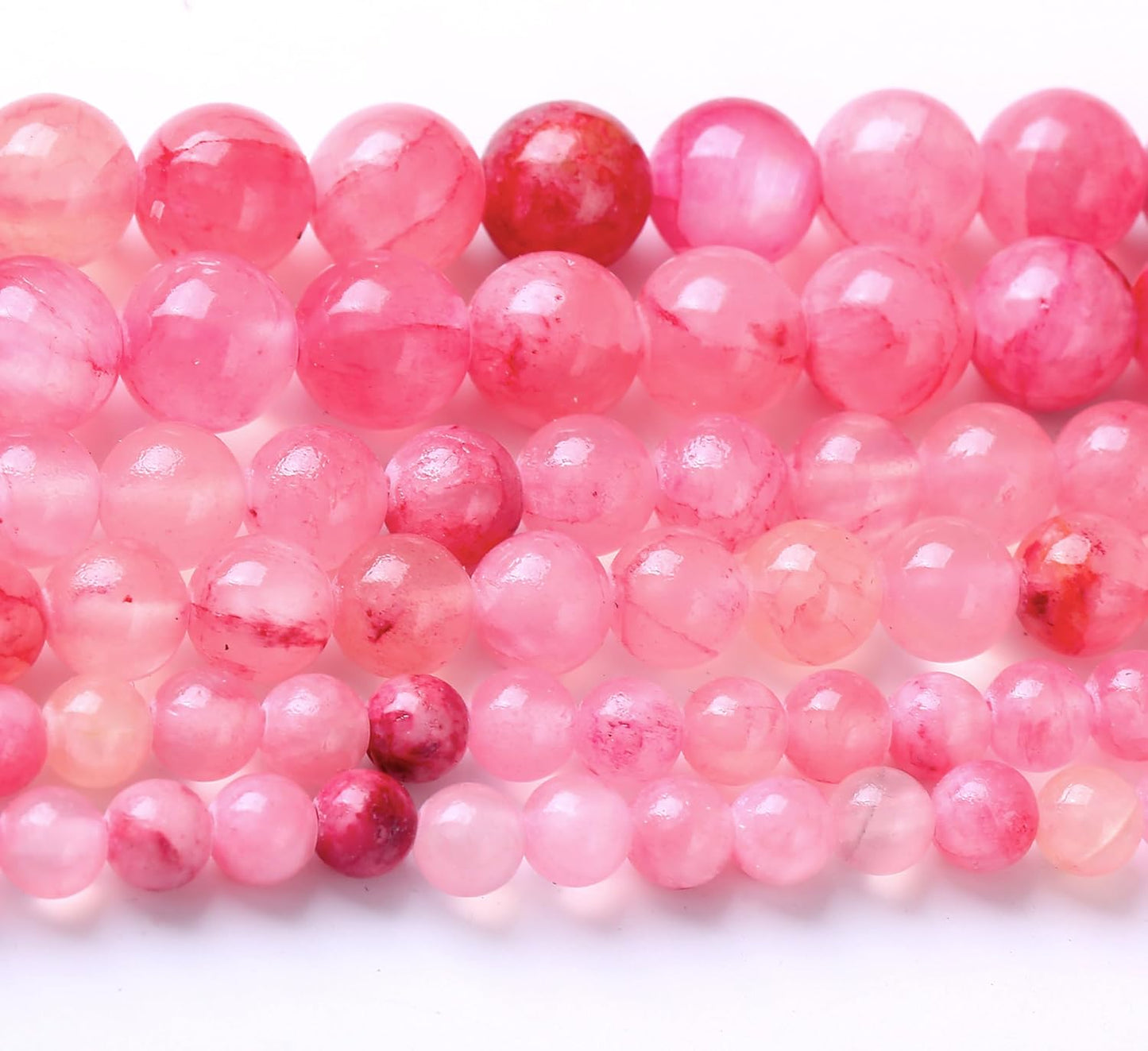 Blood Red Persian Jade Stone Beads Gemstone Round Crystal Energy Jade Beads Stone Beads for Jewelry Making DIY Bracelet Necklace Jewelry Making 1 Strand 15.5inch 4MM