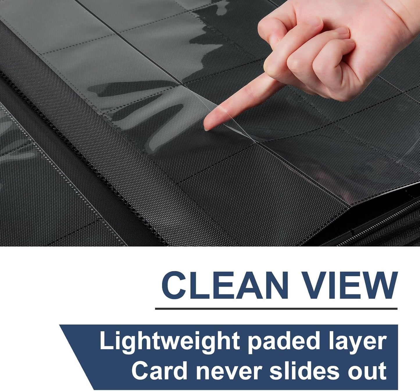 GEAoffice 16 Pockets Card Binder for 1000+ Cards, Premium Sturdy Card Holder Album, PU Cover Collection Binder for MTG, TCG, Game & Sports Cards, Navy Blue