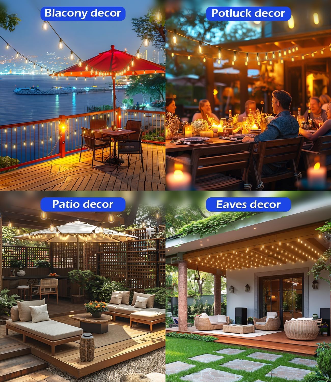 Tenmiro 200FT Outdoor String Lights, Ultra Long LED Patio Lights with Shatterproof High Brightness