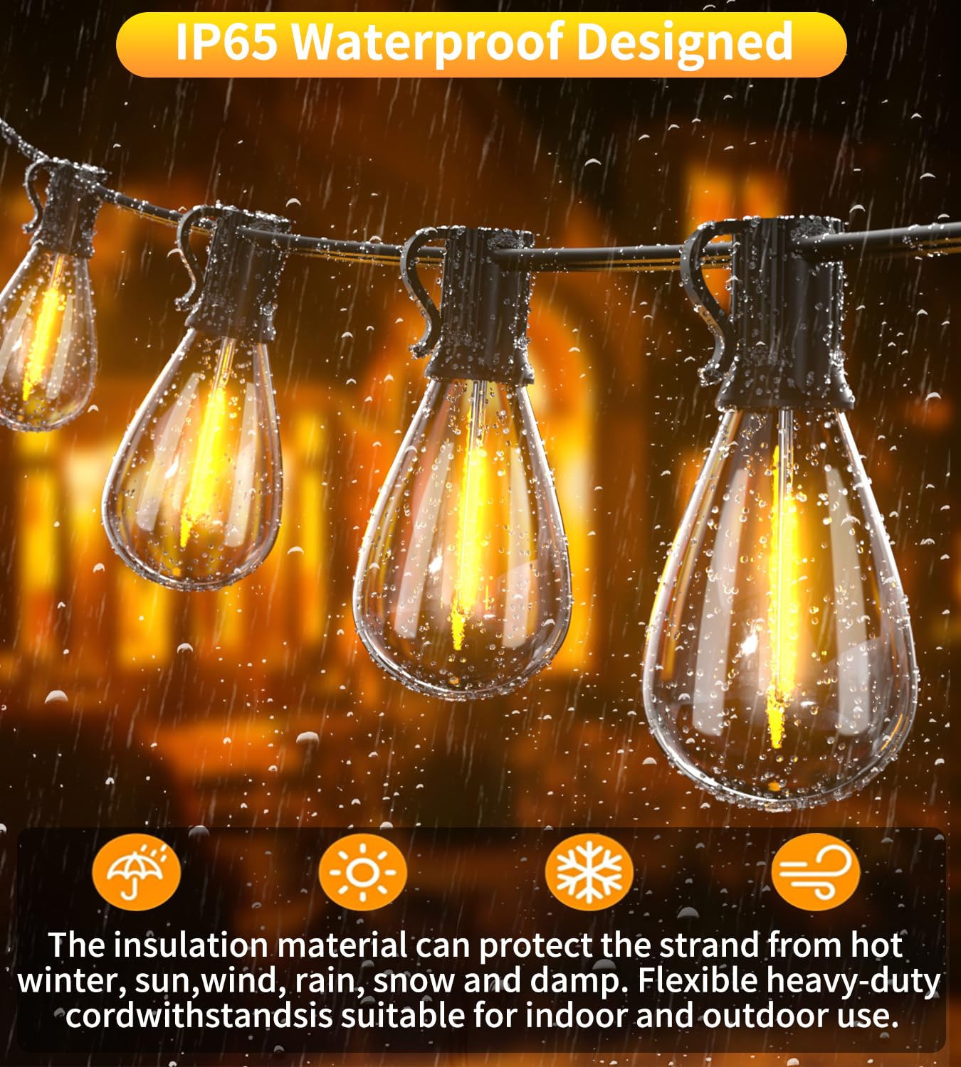 Tenmiro 200FT Outdoor String Lights, Ultra Long LED Patio Lights with Shatterproof High Brightness