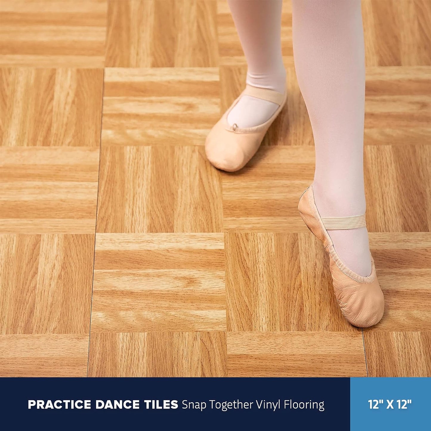 IncStores 3/8 Inch Thick Practice Dance Floor Tiles | Printed Plastic Dance Flooring for Practice and Performance of Countless Dance Styles | Dark Maple, 40 Tiles