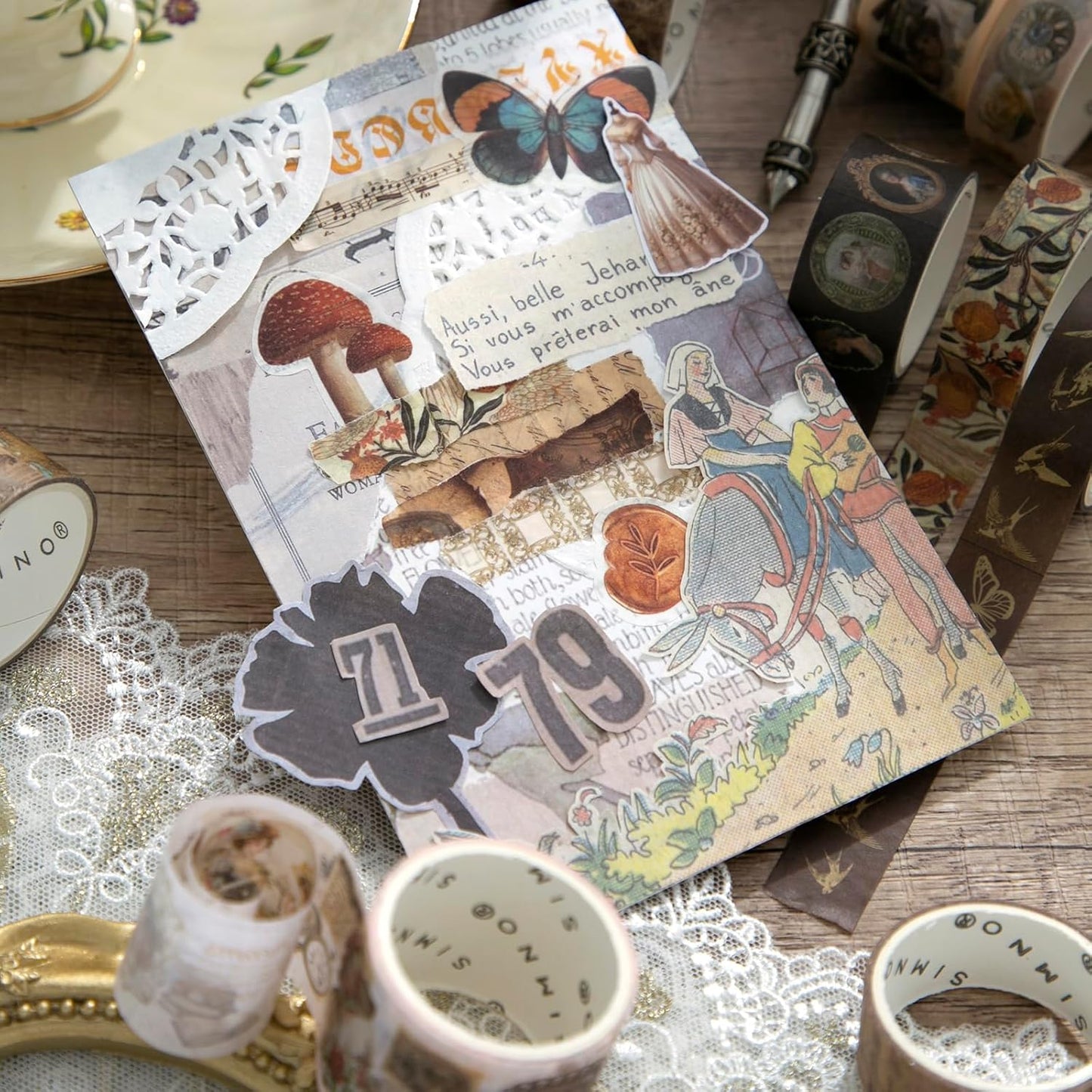 18 Rolls Vintage Victorian Washi Tape Set Journal Tape for Crafts and Journaling DIY Scrapbooking Supplies washi Tape for Scrapbooking Decorative Tape