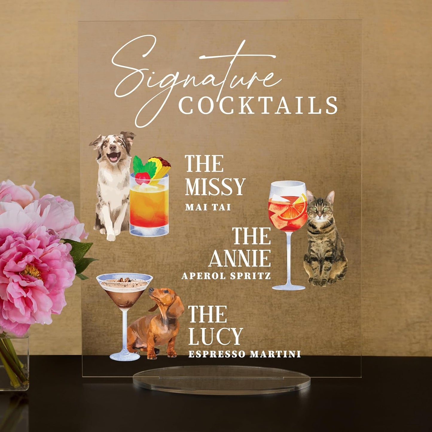 Pet Signature Drink Wedding Signs