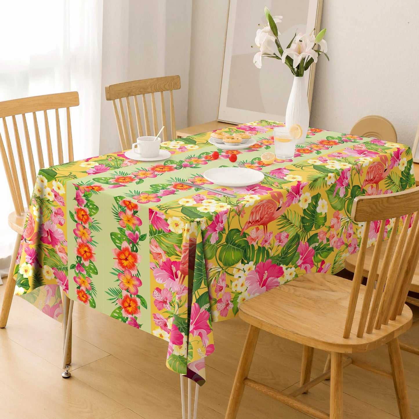 OHOME 2 Pack Luau Party Decorations - Plastic Tablecloth for Hawaiian Theme Party Decorations |