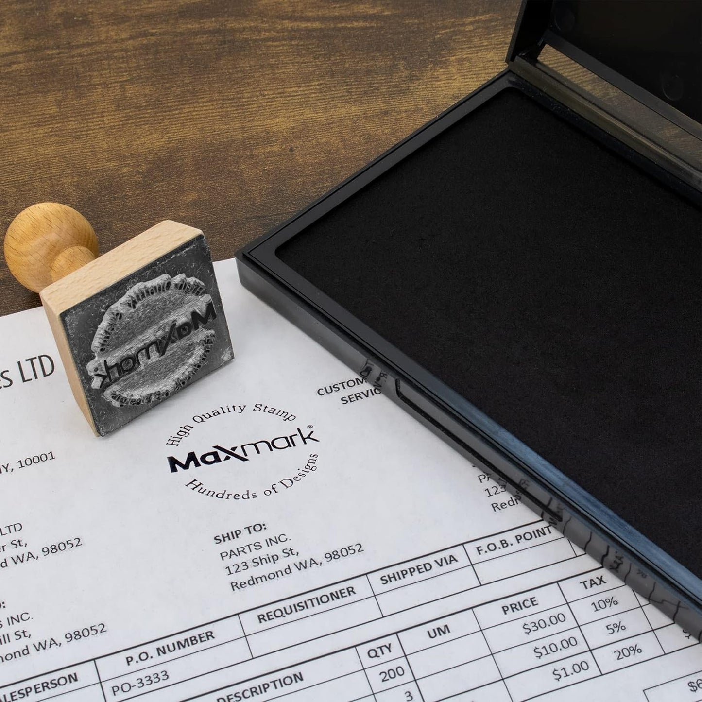 MaxMark Large Red Stamp Pad - 4-1/4" by 7-1/4" - Premium Quality Felt Pad