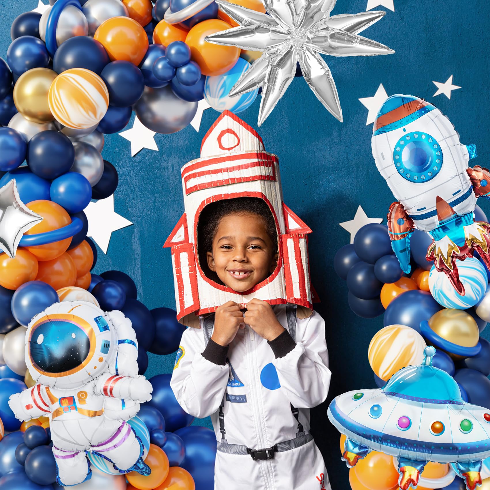 Ouddy Party 142Pcs Outer Space Party Decorations Balloon Garland Kit