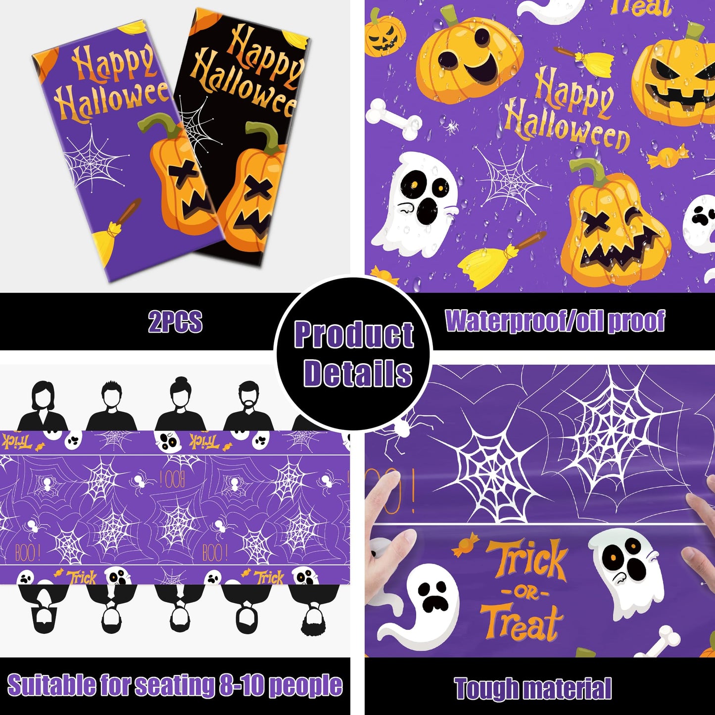 OHOME Halloween Decorations - Disposable Plastic Halloween Tablecloth | Halloween Party Decorations