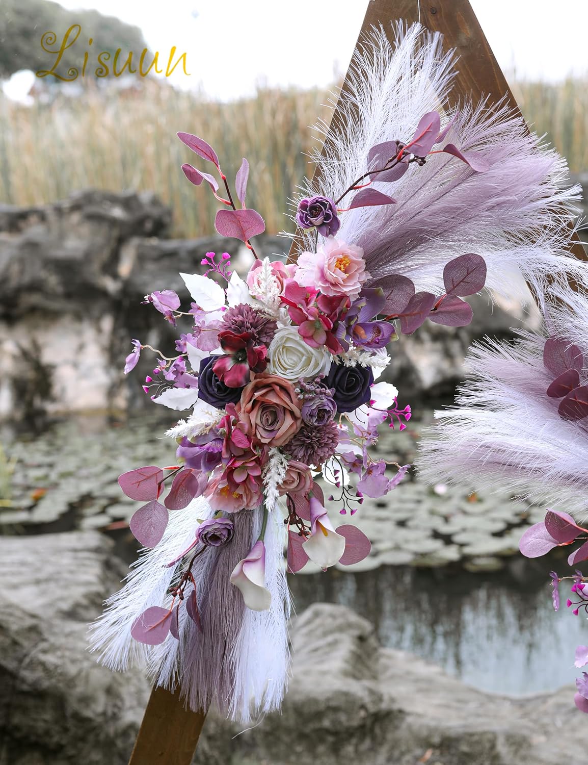 Wedding Arch Flowers, Artificial Flowers for Decoration, Large Flower Swag for Boho Styles Wedding Ceremony Floral Decor - Pack of 2