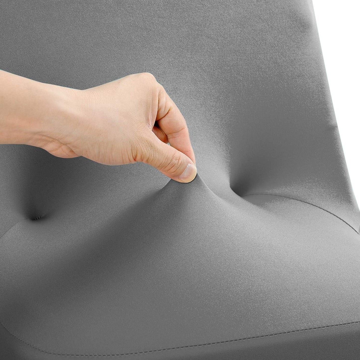 Peomeise Stretch Spandex Folding Chair Cover for Wedding Party Dining Banquet Event (Grey,12pcs)