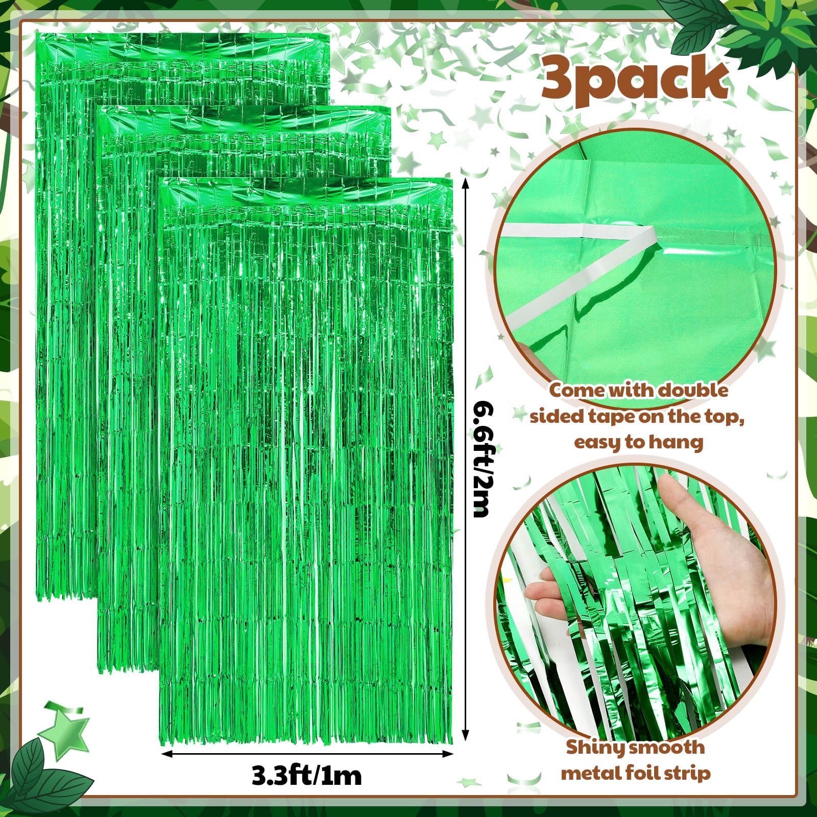 VitalCozy 7 Pcs VBS 2026 Safari Jungle Door Banner Foil Fringe Curtain Rug