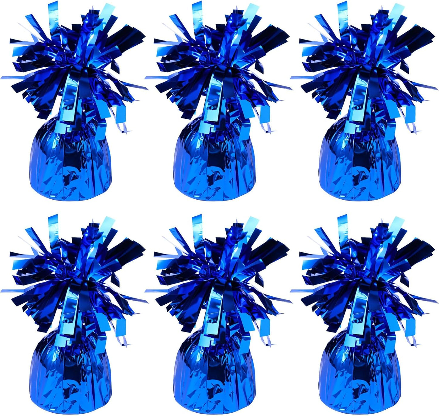 6 Pack Blue Balloon Weights Metallic Holder Anchors Balloon Holder Weights for for Birthday 2025 Graduation Party Christmas Wedding Celebration Decoration (Blue)