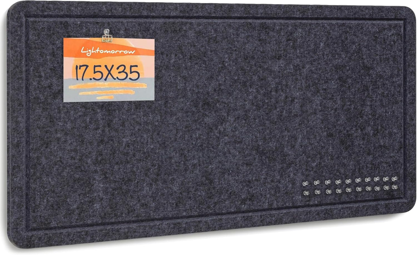 Bulletin Board, 35 x 17 1/2 inches Felt Board - Decorative Pin Board, Cork Board Alternative for Wall, Foldable Picture Board Self-Adhesive Vision Board Prayer Board with 20 Pushpins Dark Gray