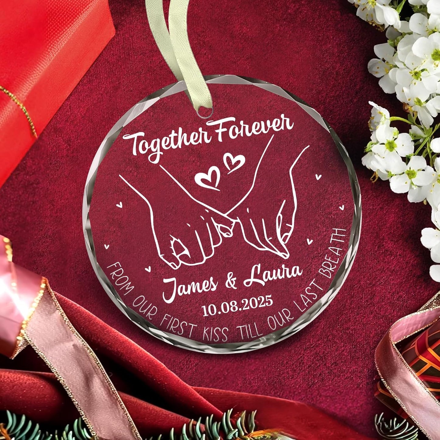 Personalized The Year We Became Mr & Mrs Christmas Ornament - Wedding Gifts For Newlywed Couple, Bride And Groom - Custom Engagement Ornament With Photo, Names, Year