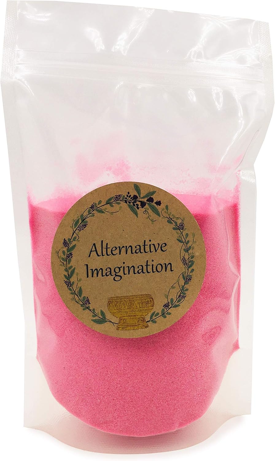 Pink Sand - Fine Colored Sand for Ritual Use, Zen Gardens, Incense Burners, Smudging Bowls, Unity Ceremonies, Mandalas, Spiritual Practices, Arts & Crafts by Alternative Imagination (1 Pound)