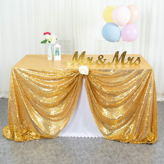 ShinyBeauty Sequin Tablecloth 72x72-Inch Gold Square Sequin Table Cover Glitter Table Cloth Christmas Table Linens for Wedding Party Halloween Thanksgiving Xmas New Year Decor -191008s (72x72-Inch)