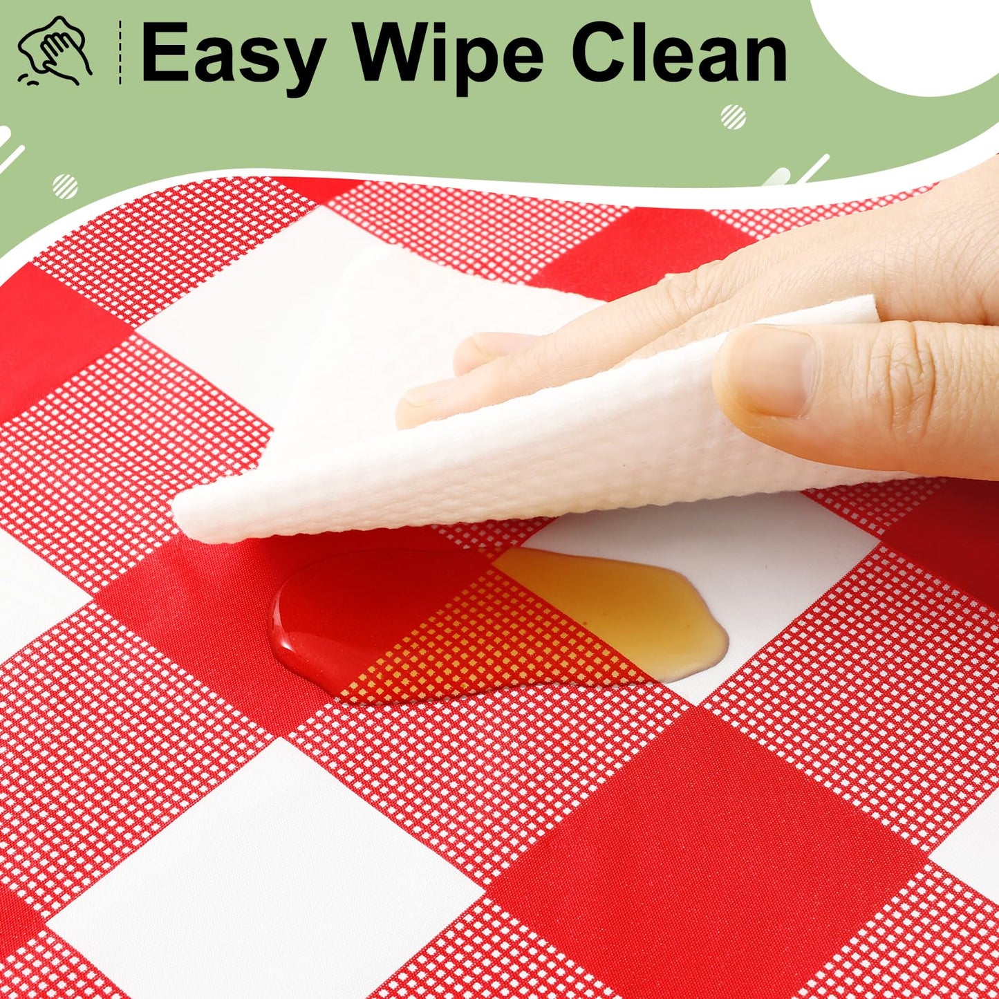 misaya 4 Packs Buffalo Disposable Table Cloth, 54 x 108 Inch Waterproof Plastic Tablecloth