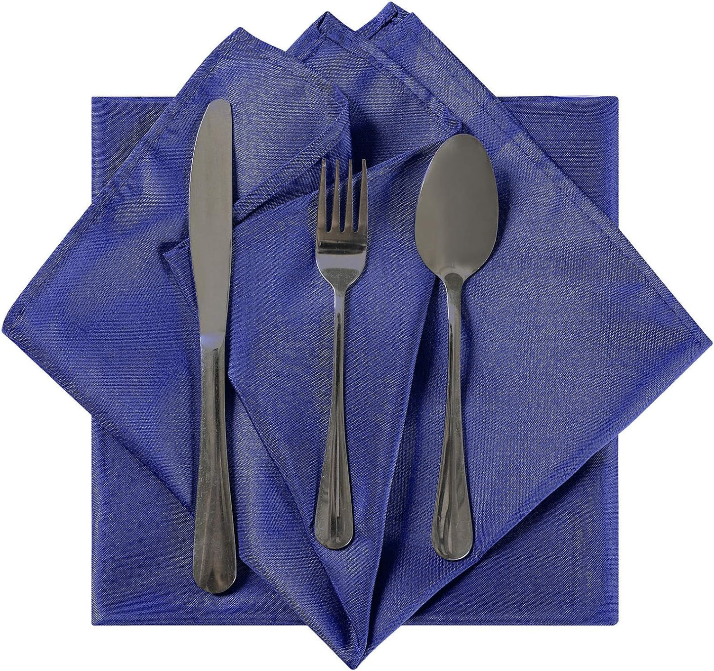 Cloth Napkins 17x17 inch Washable Polyester Dinner Napkins Soft Table Napkins for Wedding Party Dining Banquet(Royal Blue,12PCS)