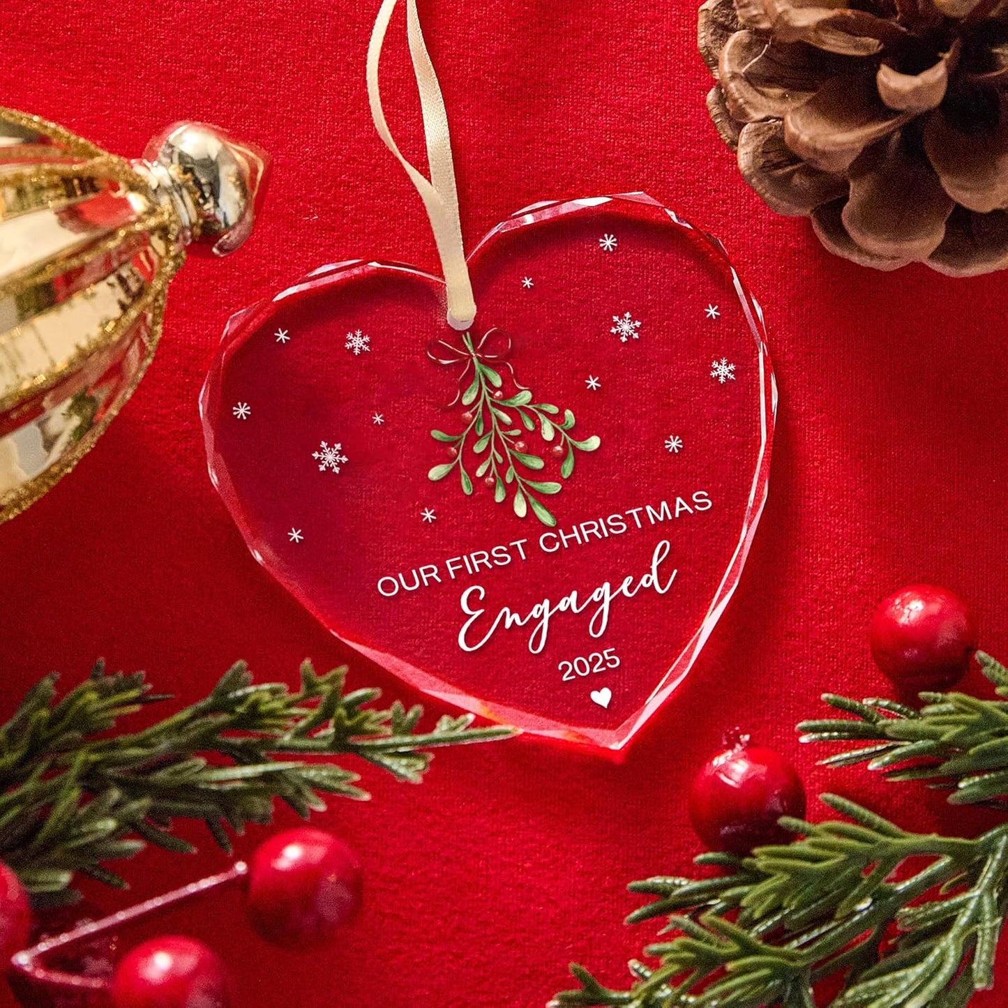 Engagement Gifts for Couples Women,Her,Engagement Gift for Newly Engaged Couples,Bride to Be Gifts,First Christmas Engaged Ornament 2025