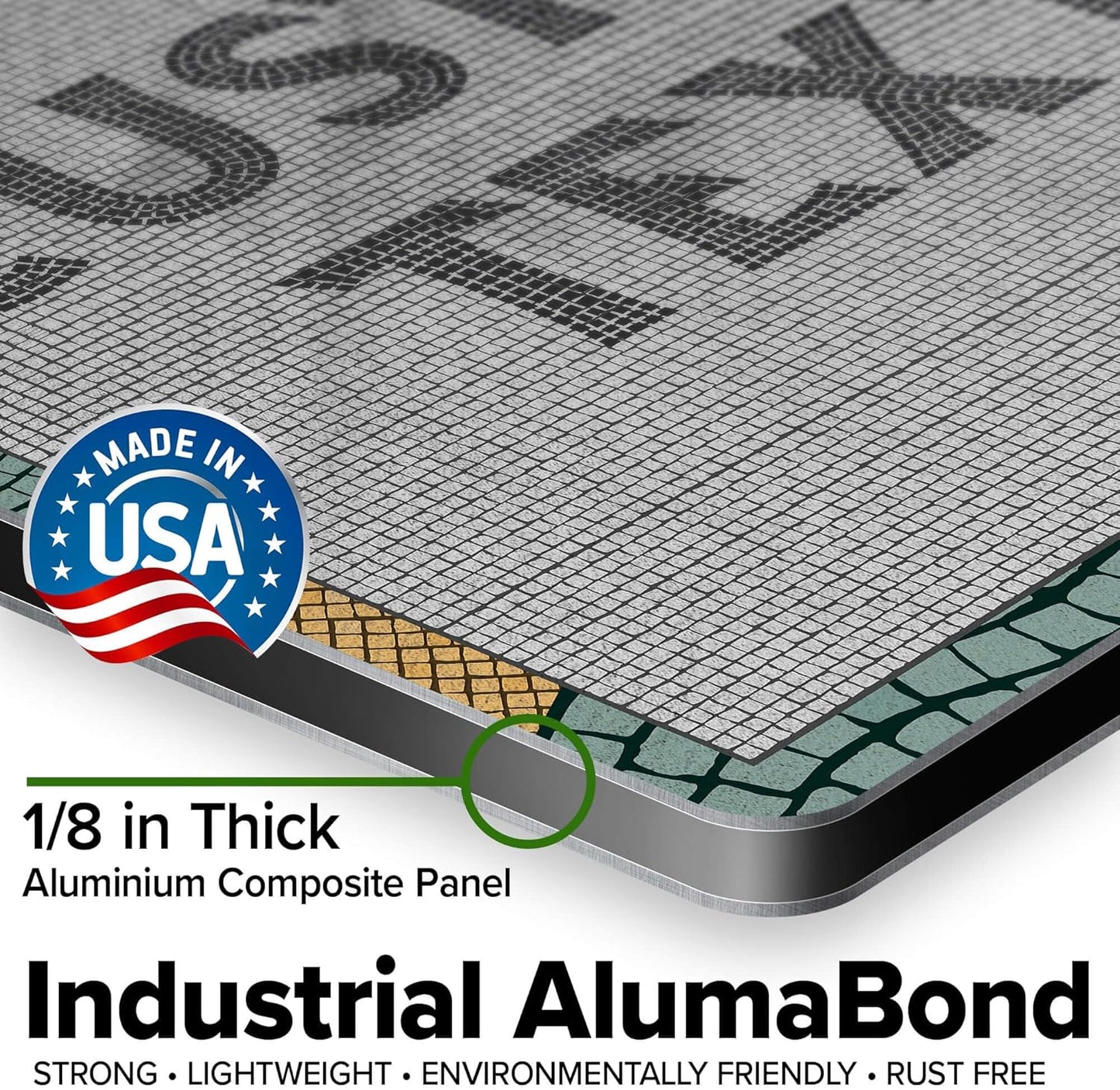 Custom Sign, Custom Street Sign, 11 Font Colors, 13 Font Styles, 4 Hole Options, 22 Sizes, 12x12 Inches, Rust Free DiBound, Fade Resistant, Made in USA by My Sign Center (Fauxsaic 2)