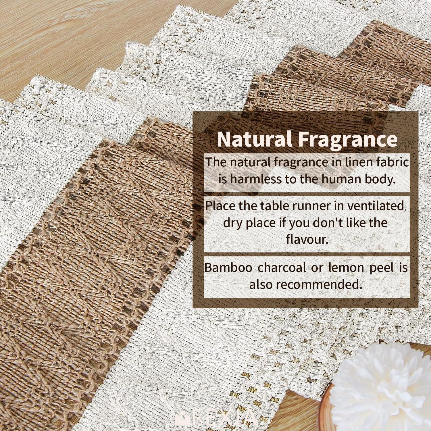 FEXIA Boho Table Runner for Fall Home Decor 12x72 Rustic with Tassels