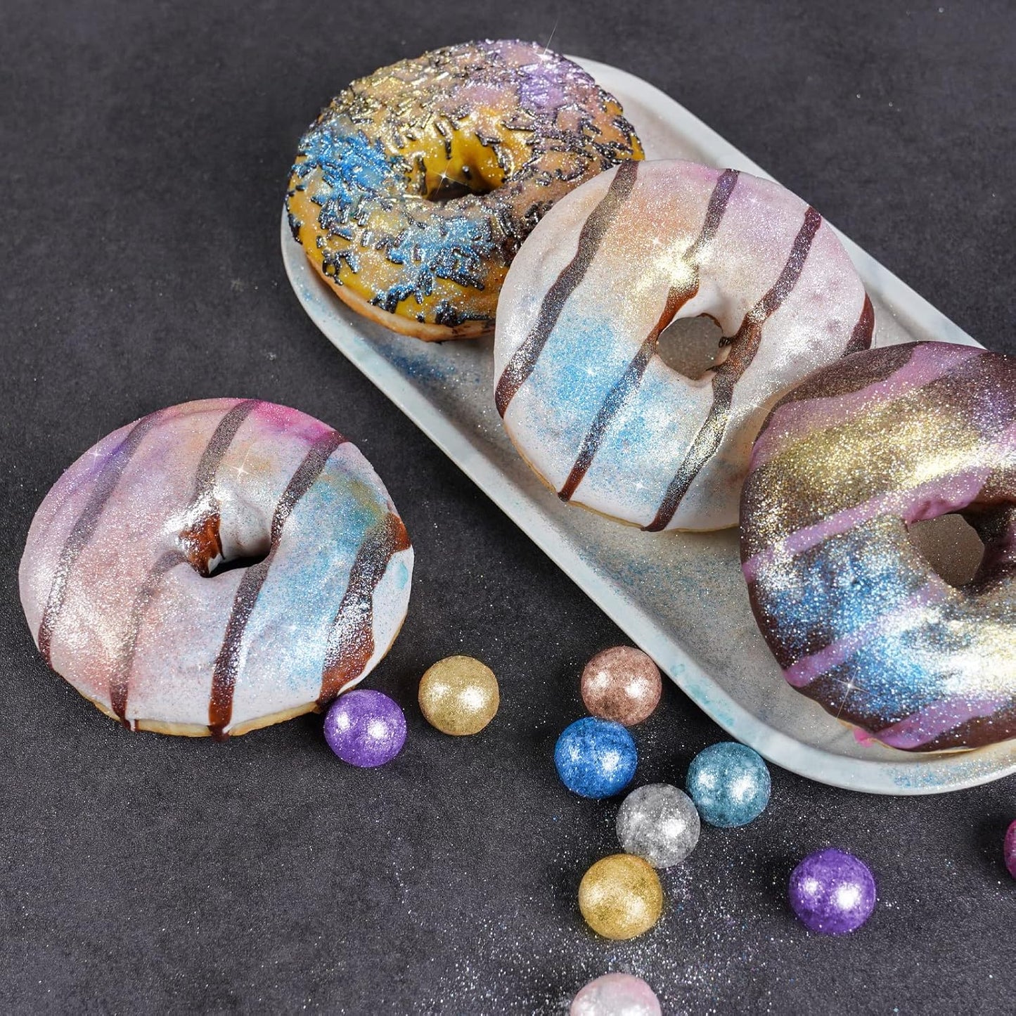 NiHome Edible Food-Grade Glimmer Powder Glitter Luster Dust Metallic Food Decorating Sprinkle Glimmery Dust for Drink Wine Beverage Cake Candy Dessert Bakery Restaurant Vegan (0.18oz/5g, Teal)