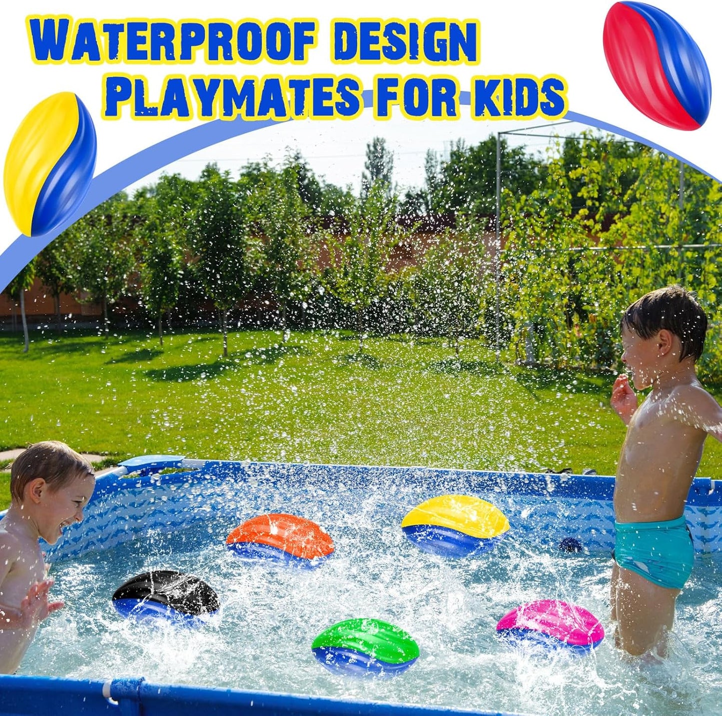 Jerify 12 Pcs Mini Footballs for Kids Spiral Foam Football Bulk 5 Inch Soft Small Waterproof Foam Ball Sports Birthday Toddler Football for Indoor and Outdoor Game(Bright Color)