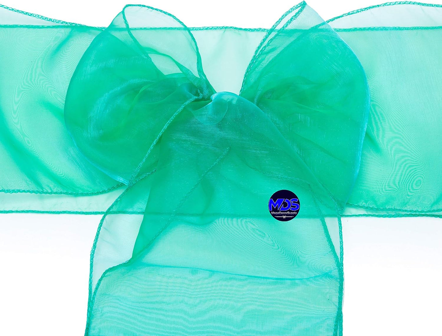 MDS Pack of 25 PCS Organza Chair Sashes Wider Dining Chair Bows Ribbon Tie Back for Wedding Party Birthday Bridal Shower Reception Event Banquet Home Chair Cover Decoration - Green