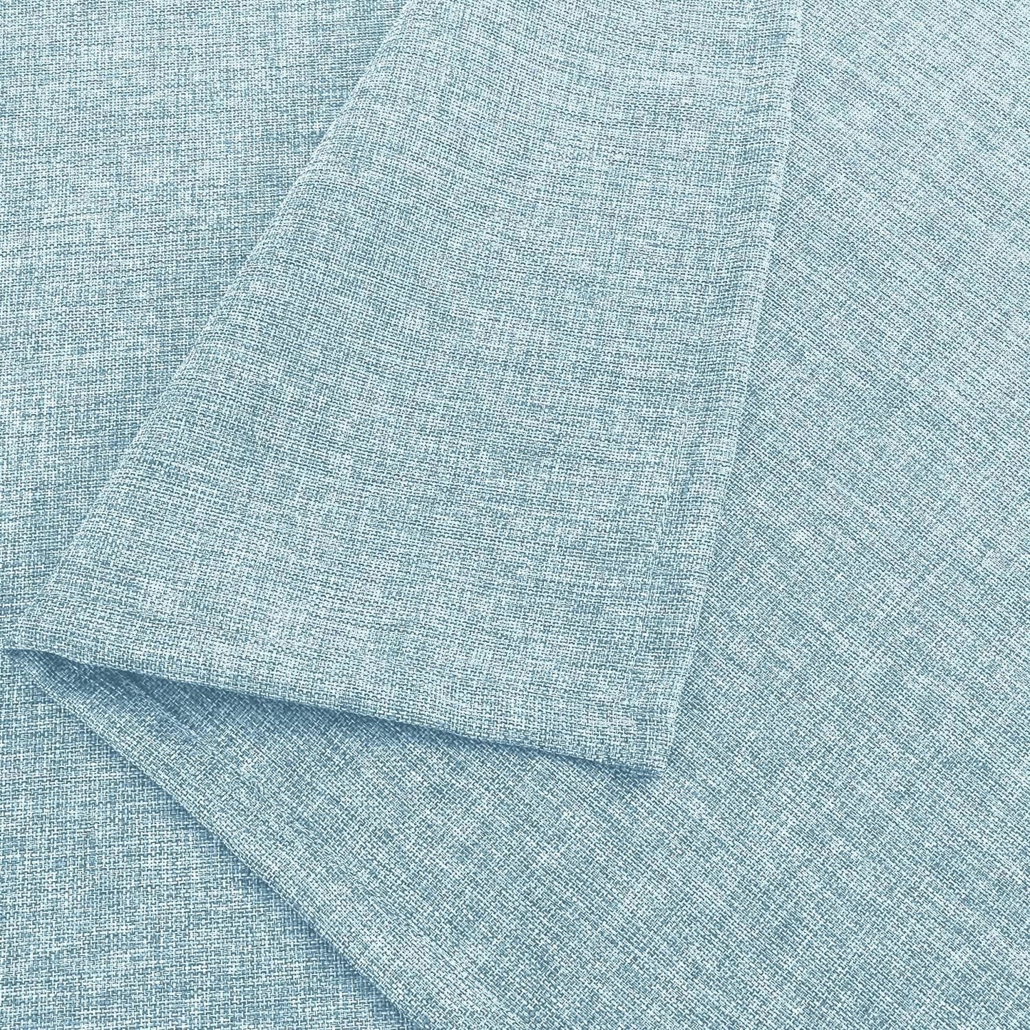 Hiasan 2 Pack Faux Linen Rectangle Tablecloth - Wrinkle and Stain Resistant Washable Table Cloth for Kitchen Dining Room Holiday Table Cover for Party Dinner, Lux Slate Blue, 70 x 140 Inch