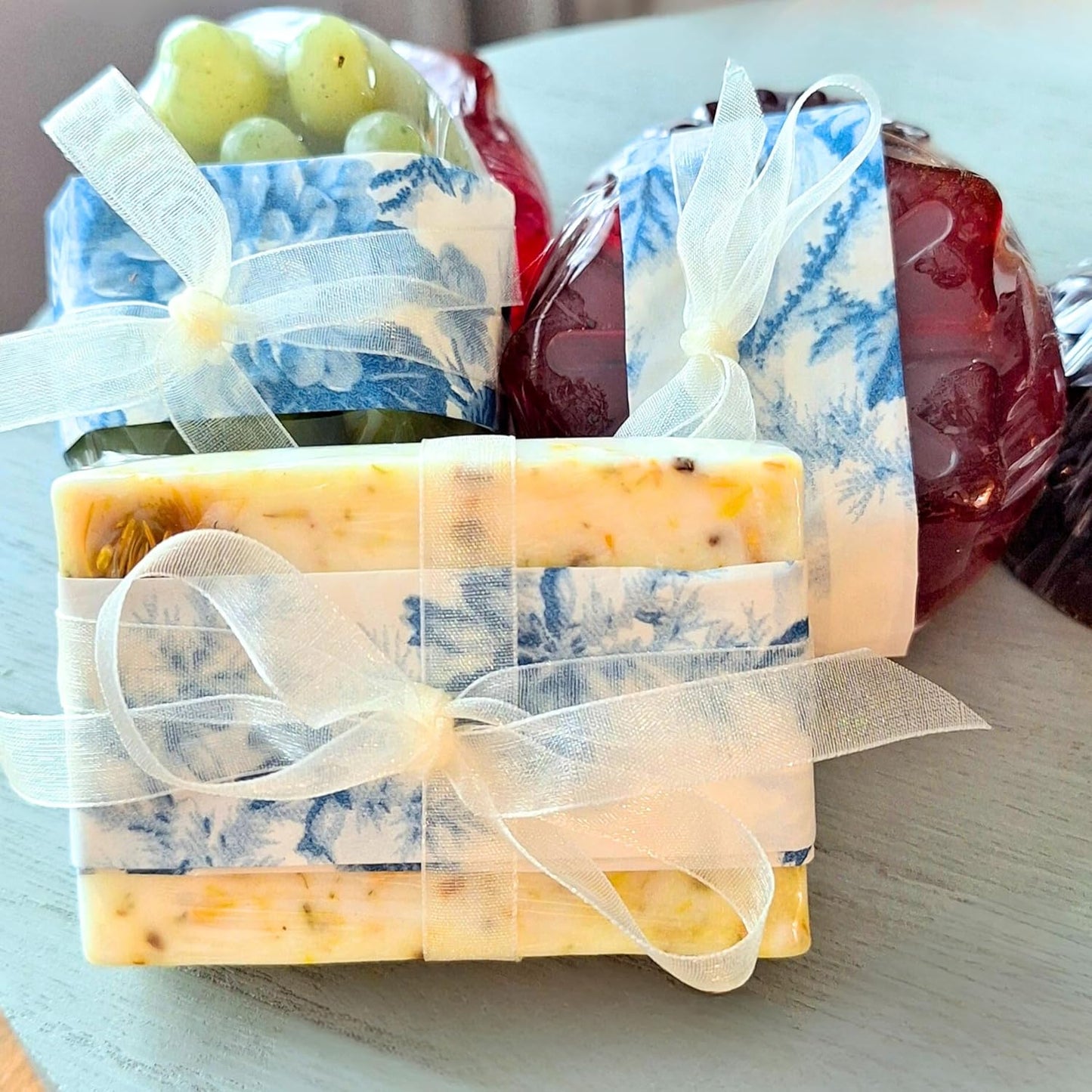 Handmade Natural Soap Bars Set – Organic Body and Face Wash, Bath & Shower Gift Favors for Women, Men and Baby – Assorted Handcrafted Small Soap Bars, Turmeric and Calendula