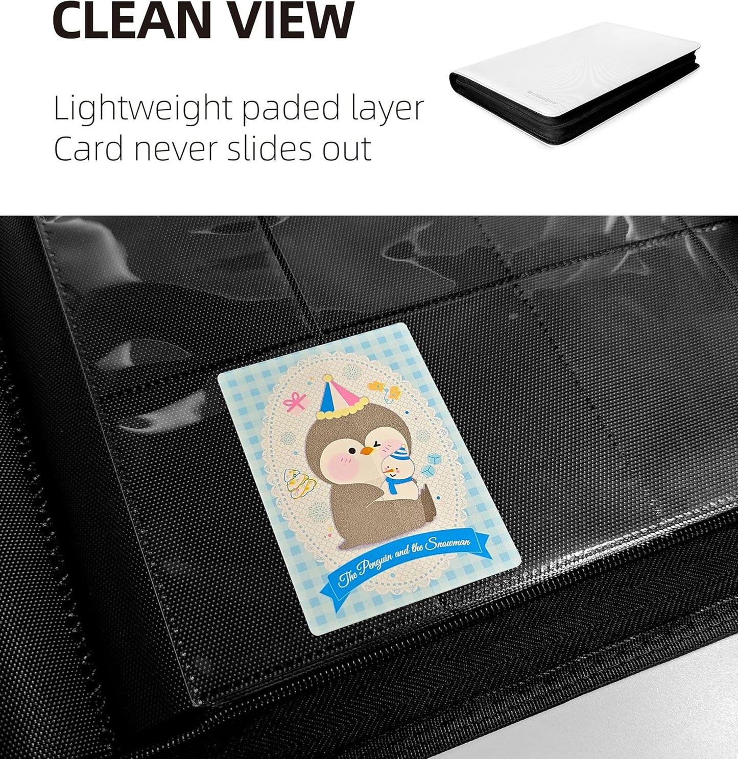 16 Pockets Premium Card Binder 1024 Cards Trading Card Binders Side Load Card Storage Display Album(16 Pocket 1024 Card Slot,White)