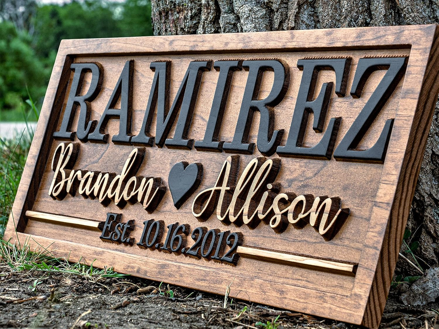 Bridal Shower Gift | Personalized Wedding Gift Last Name Established Sign | Anniversary | Engagement Gifts | Valentines Day Gift | Wood Wedding Sign | Name Heart Sign | Couples Gift