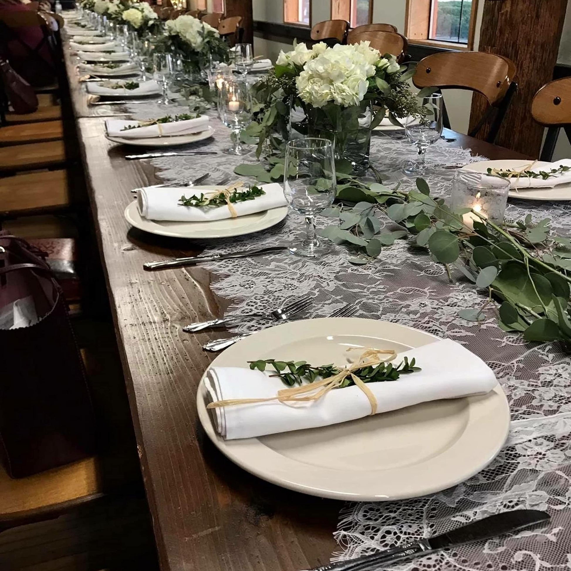 3 Pcs White Lace Table Runner 14 x 120 Inch Embroidered Boho Table Runner for Wedding Party Bridal