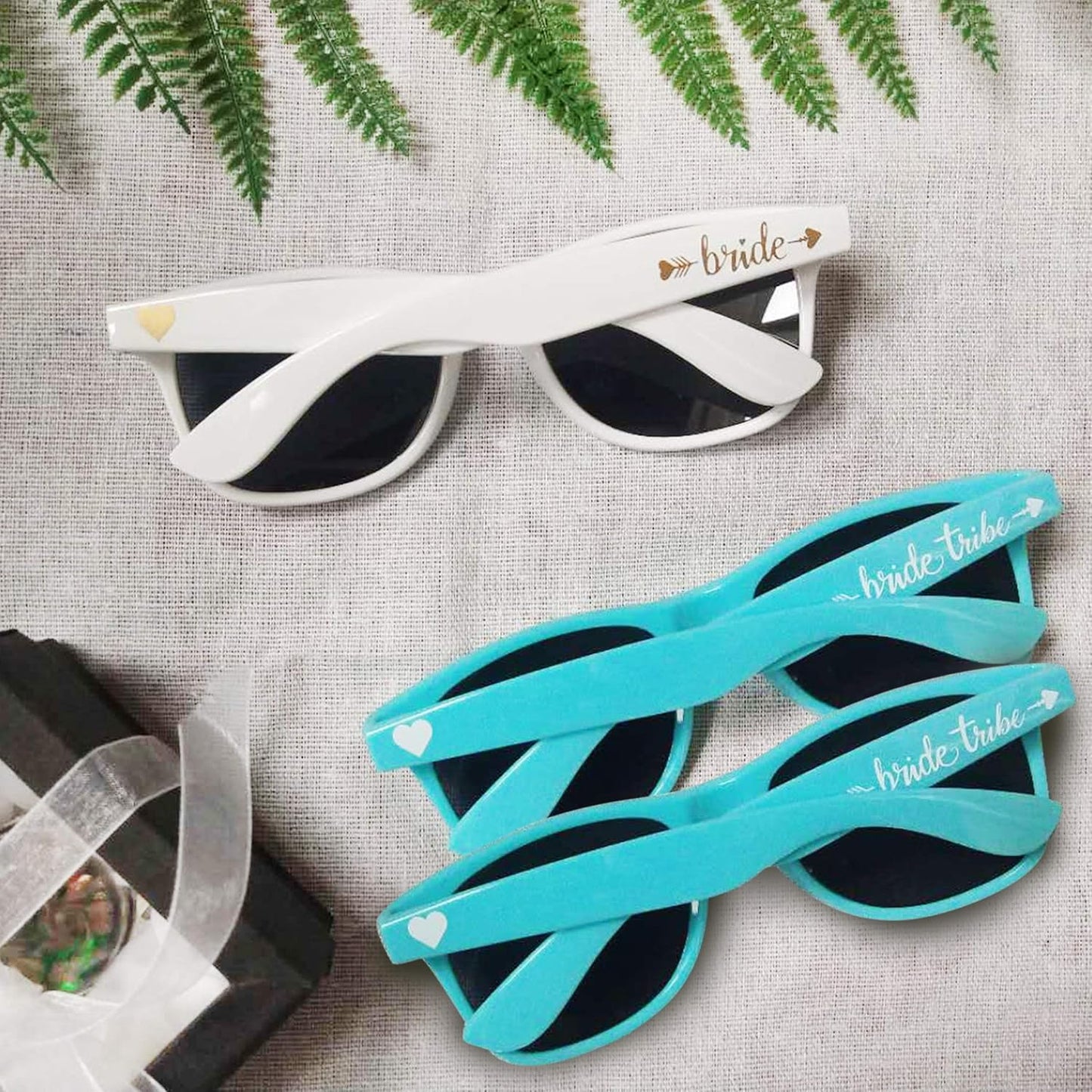 LADY&HOME 10 Pack Bachelorette Party Sunglasses, Bridesmaid and Bride Tribe Sunglasses for Bridal Party, Bridal Shower, Wedding(Blue)