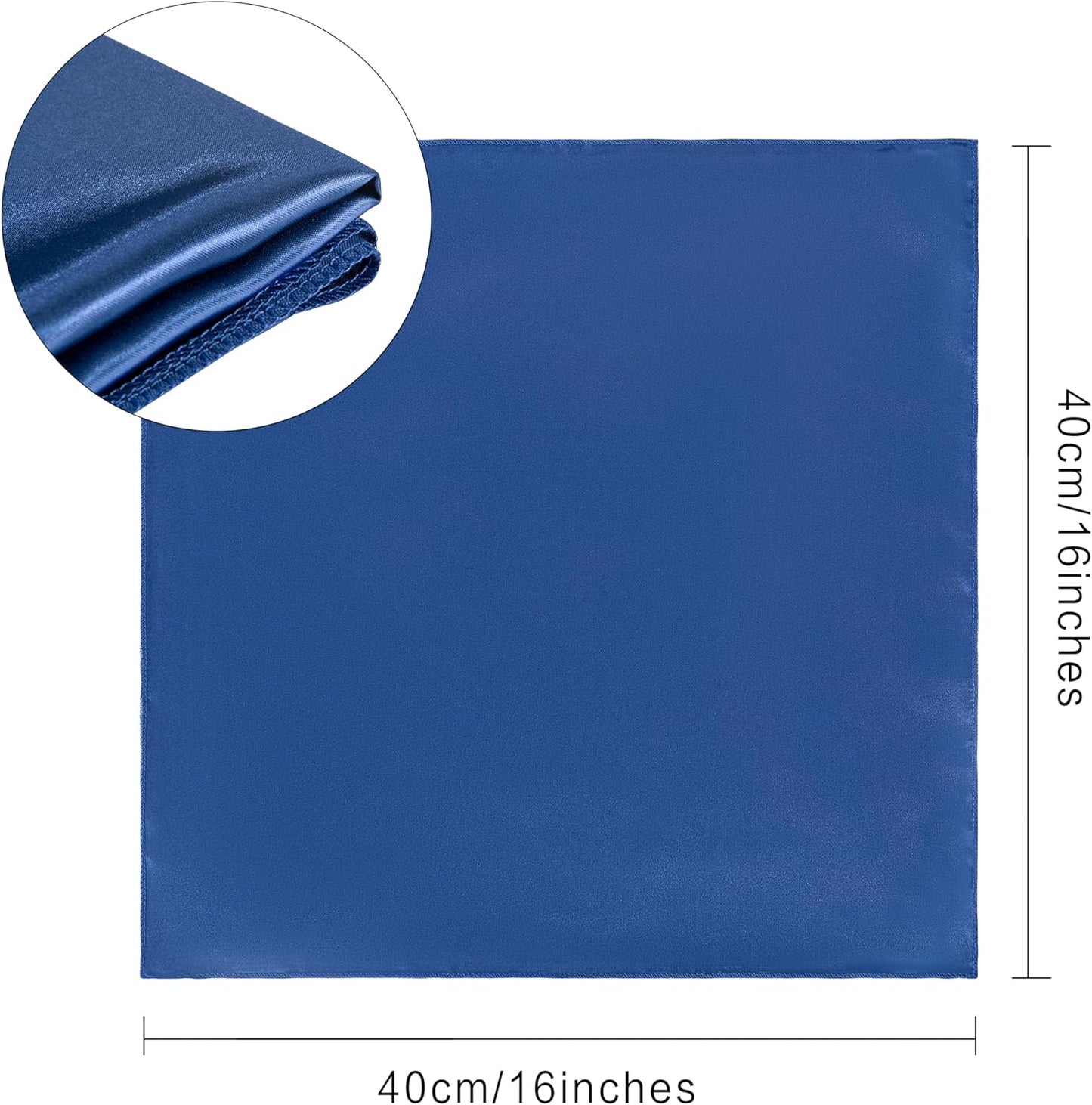 36 Pack Square Satin Dinner Napkins, 16x16 Inches Silky Soft Smooth Table Cloth Napkins for Restaurant Weddings Banquet Party Decoration, Royal Blue