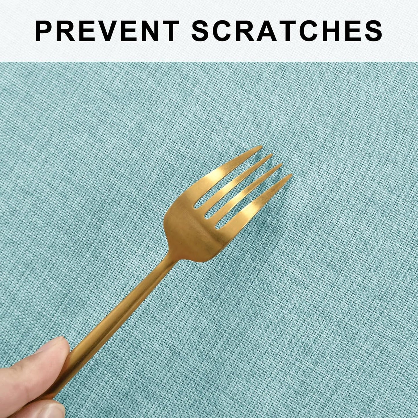 Hiasan Linen Tablecloth 40 Inch Round - Wrinkle and Stain Resistant Washable Polyester Fabric Table Cloth for Dining Room Kitchen Party, Aqua