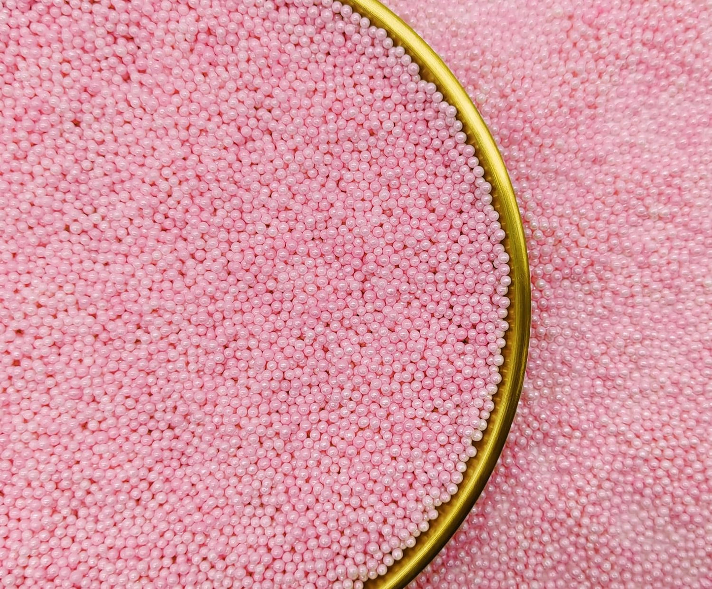 Edible Pink Pearl Sugar Sprinkles Candy 2mm Mini Pearls Cake Decorations Cupcake Toppers Cookie Decorating Perfect for Wedding Party Valentine Halloween Christmas Supplies 3OZ