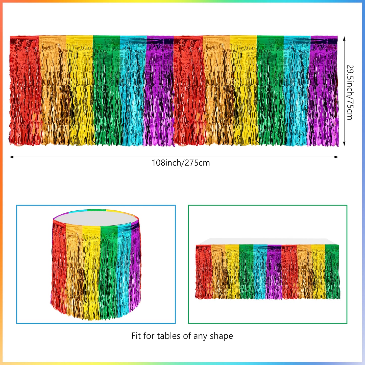 THAWAY 104Pcs Rainbow Birthday Party Decorations Set