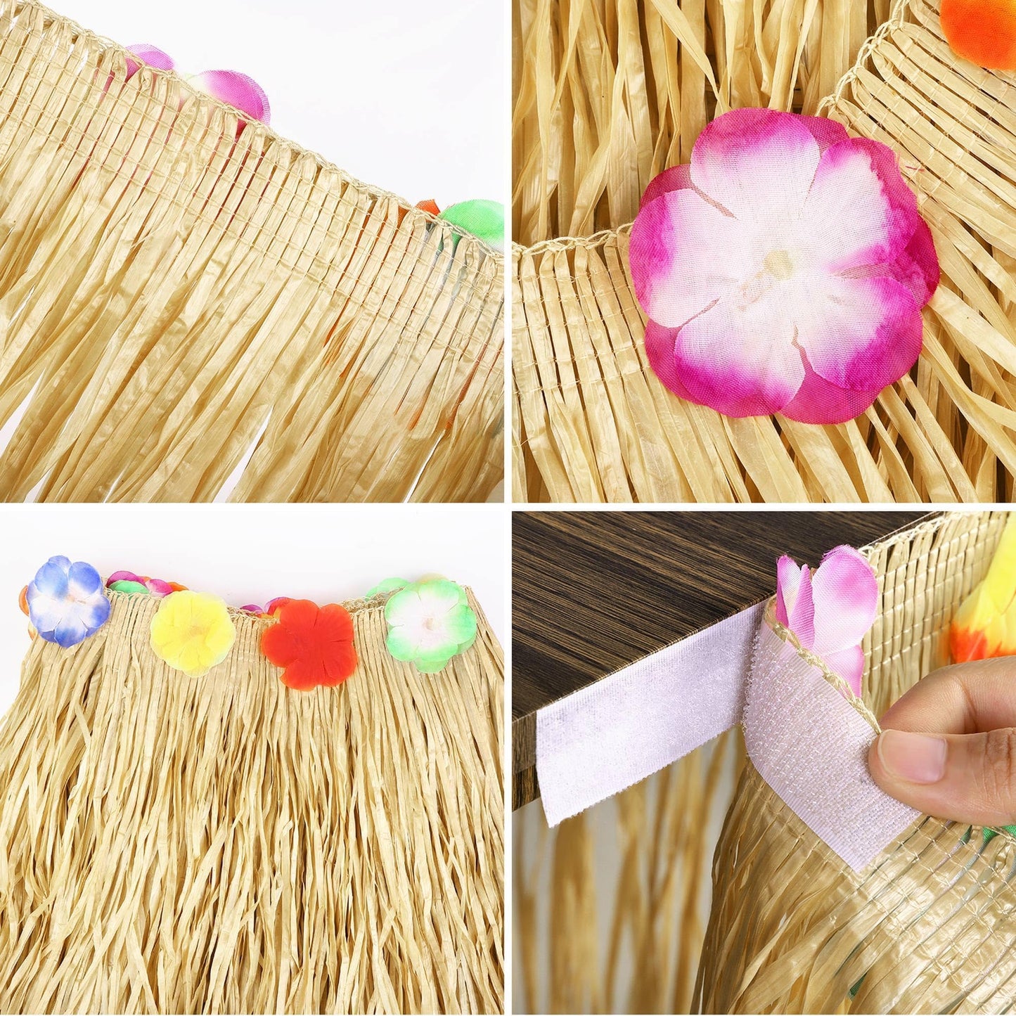 Fovths Luau Grass Table Skirt, Straw Yellow, 9 Feet x 29.5 Inch