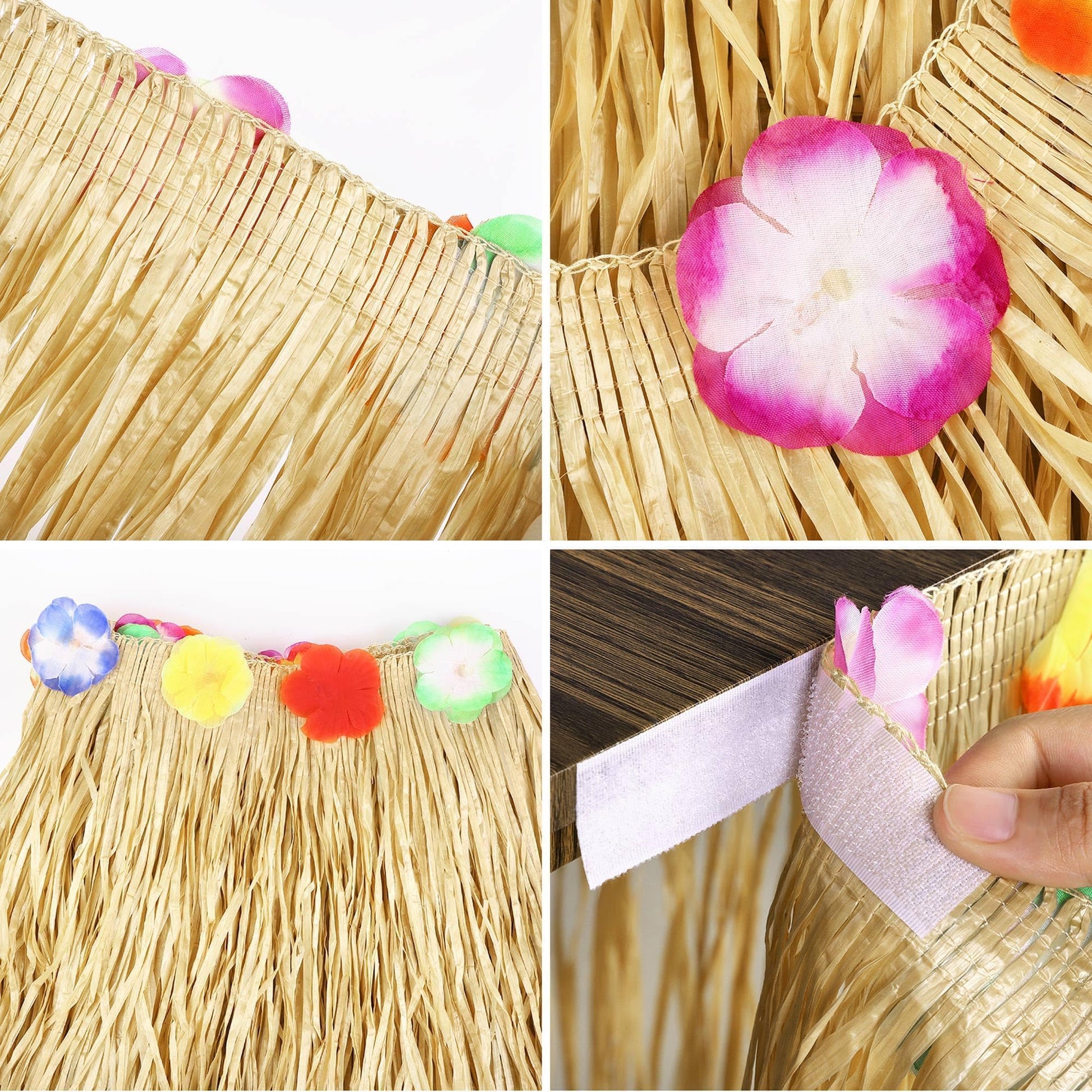 Fovths Luau Grass Table Skirt, Straw Yellow, 9 Feet x 29.5 Inch