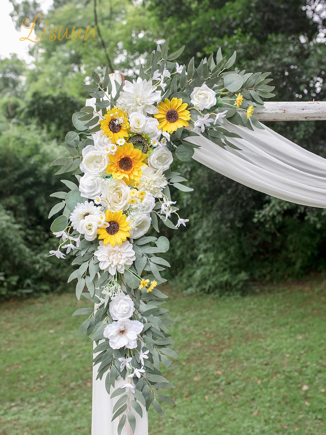 Wedding Arch Flowers, Artificial Flowers for Decoration, Large Flower Swag for Boho Styles Wedding Ceremony Floral Decor - Pack of 2