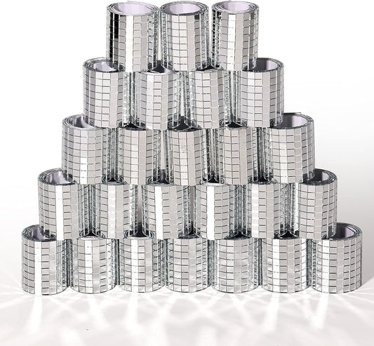 PP OPOUNT Disco Ball Tiles - 11800 Pcs, 5 x 5 mm Self-Adhesive, Mirror Tiles for Crafts & Art Collage, DIY Disco Balls, Indoor/Outdoor Decoration