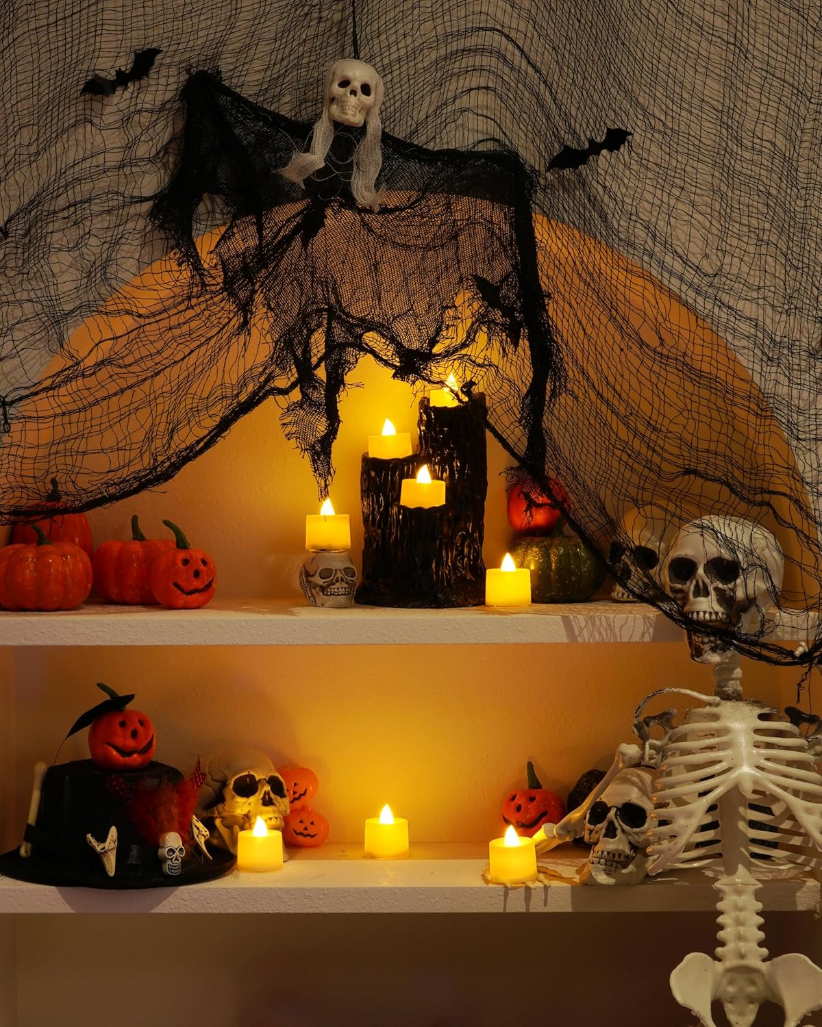 Amagic 12/24/50/100/150 Pack LED Tea Lights, Flameless Votive Candles, Battery Operated Tealights Candles for Halloween, Christmas, Home Decor, Wedding,Theme Party, Festival（12 Pack, Warm Ivory）