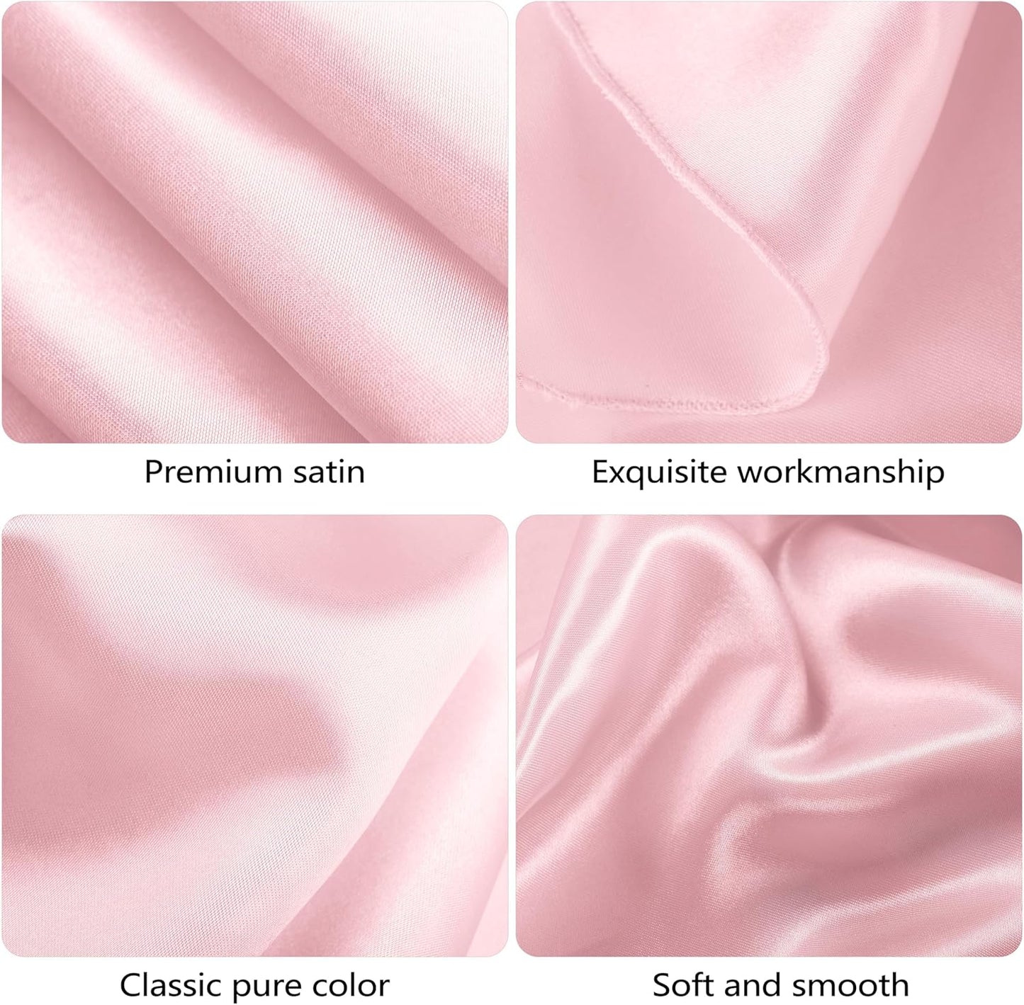 Ruisita 120 Inches Round Satin Tablecloths Light Pink Overlay Round Satin Table Cover Bright Silk Tablecloth Smooth Fabric Tablecloth for Wedding Banquet Table Decoration