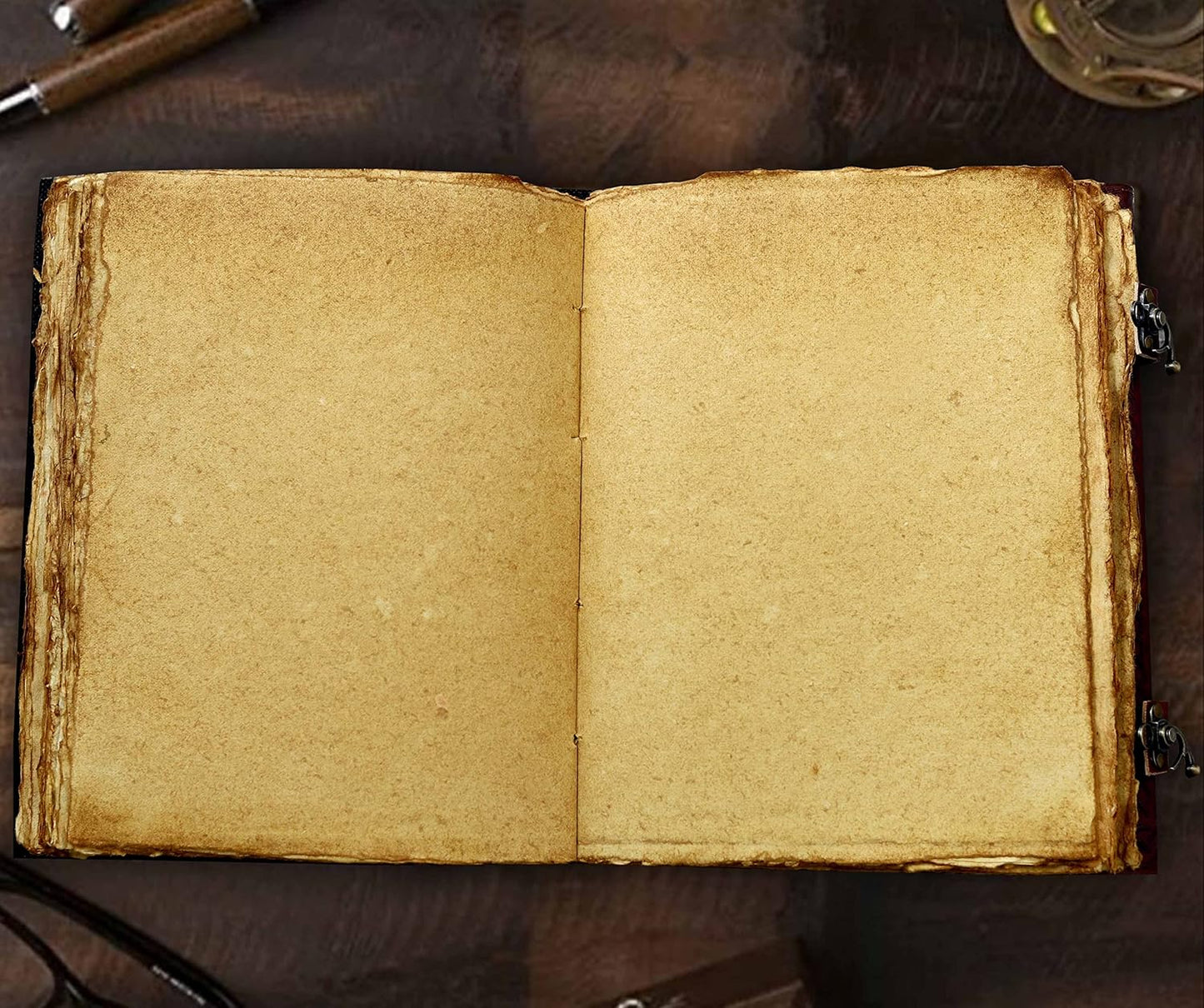 cuero 3 Moon Blue Lapiz Embossed Vintage Leather Journal | 240 Pages of Antique Handmade Deckle Edge Vintage Paper, Leather Sketchbook, Drawing Journal, Great Gift (9 inch 12 inch, brown)