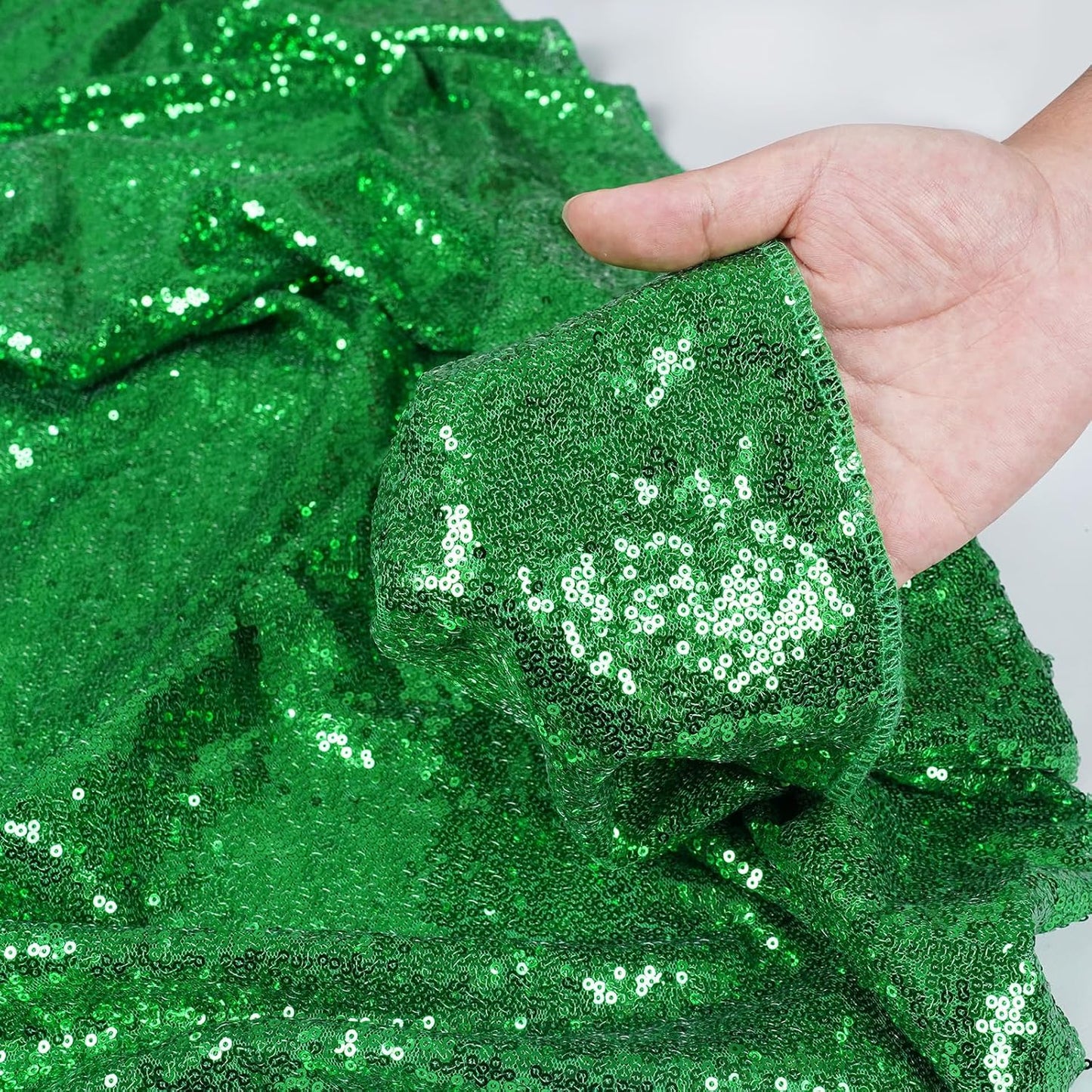 Poise3EHome Green Sequin Backdrop Curtain, 10Ft x 10Ft Green Glitter Backdrop Curtains, Sequence Xmas Thanksgiving Backdrop Drapes for Wedding Party Festival Decor