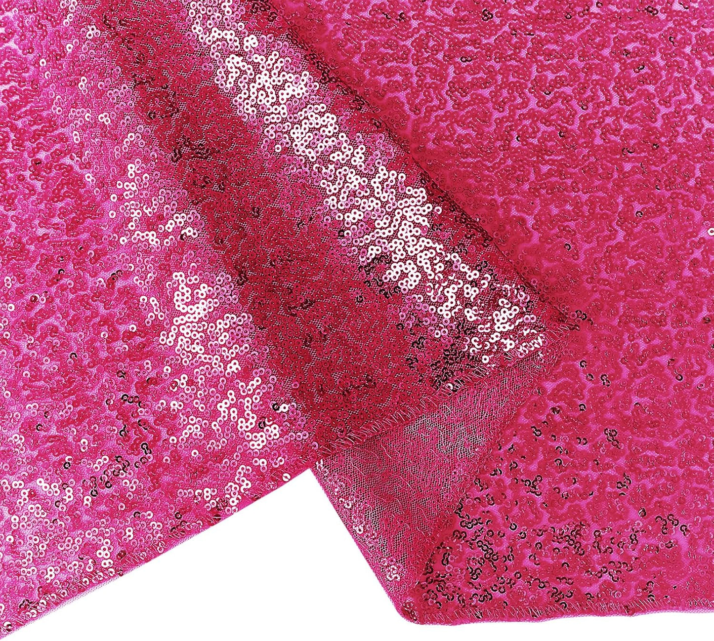 10 Packs 12 x 72 inches Sequin Table Runner, Hot Pink Glitter Table Runner for Birthday Party Supplies Wedding Engagement Baby Shower Holiday Celebration Event Decorations