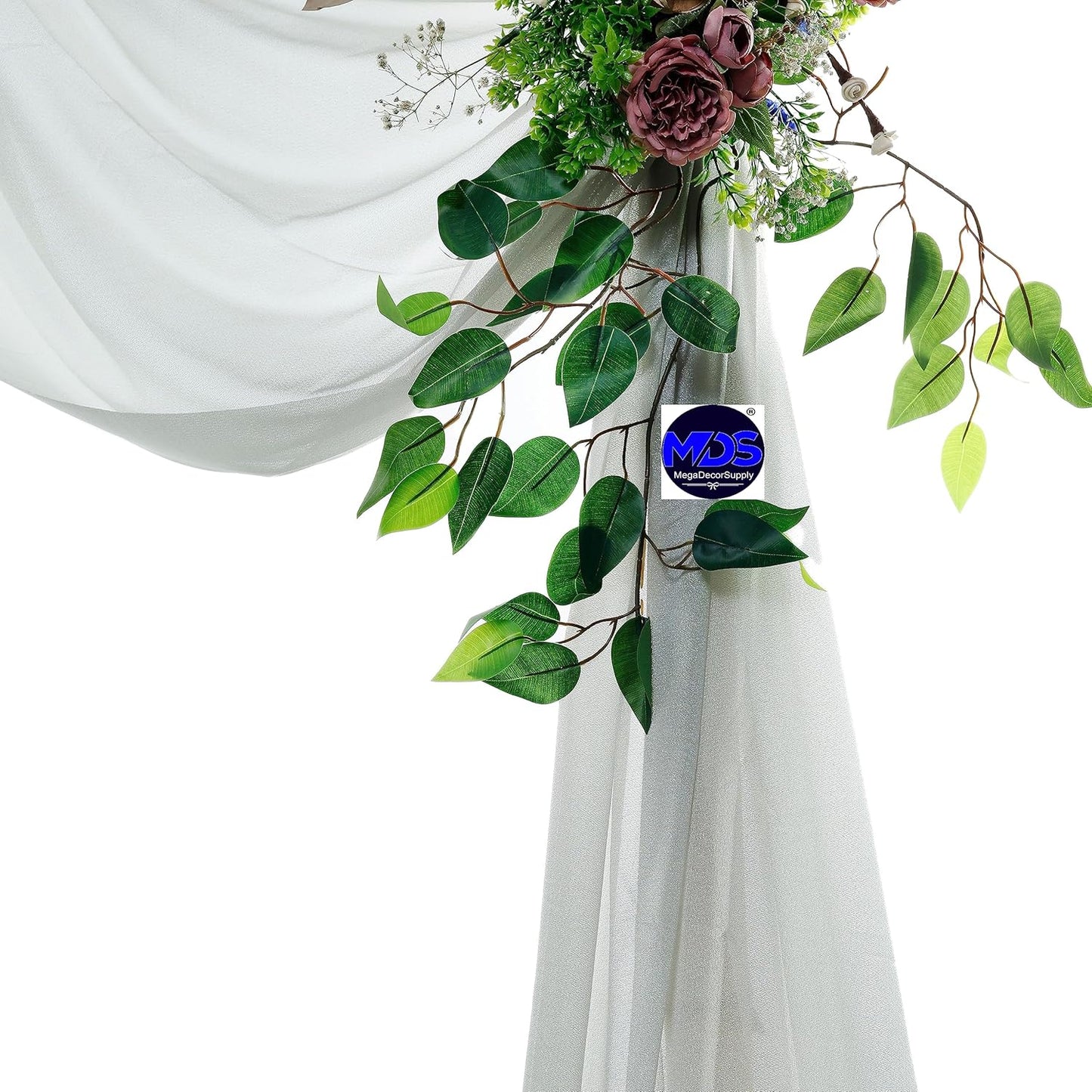 MDS Halloween Chiffon Draping Fabric - 1 Panel, 30" Wide x 50ft Long - Sheer Spooky Arbor & Canopy Drapery for Haunted House Backdrops, Party Ceilings, DIY Costumes & Themed Events - Gray