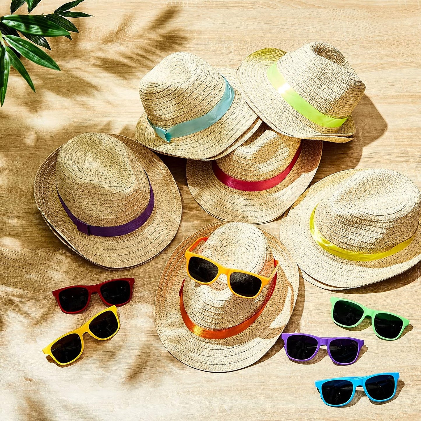 Newcotte Straw Hats, Havana Cubans with Sunglass Hawaiian, Birthday Party Supplies